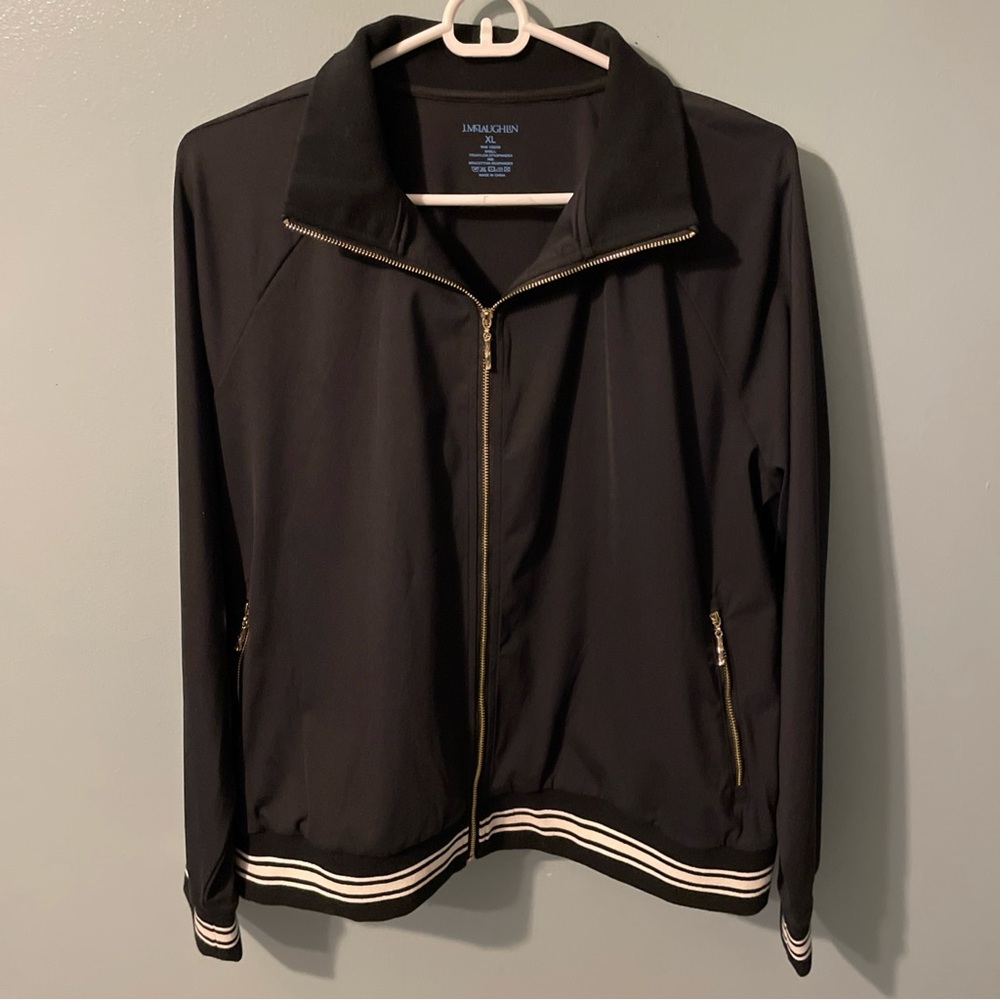 J. McLaughlin Black Bomber Jacket